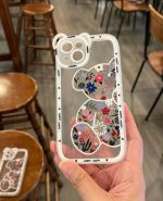 قاب خرس گلدار سفید با ایرپاد ست (کدc1020) - تصویر 2