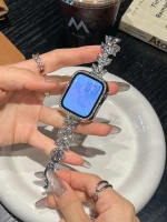 بند اپل واچ Diamond leaf bracelet با گارد نگینی (کدw5072) - تصویر 2