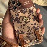 قاب موبایل آیفون گل و برگ پاییزی + بندست