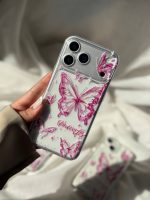 قاب موبایل شفاف ‌پروانه صورتی - Image 5