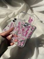 قاب موبایل شفاف ‌پروانه صورتی - Image 2