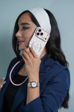 قاب موبایل آیفون فلاور رزپینک همراه با دو بند ست کوتاه و بلند - Image 5