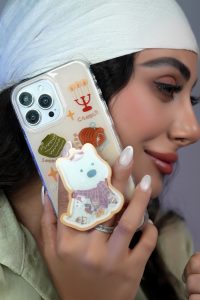 قاب موبایل آیفون کندل کریسمس سگ پاپی + پاپسوکت متحرک