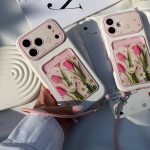 قاب گوشی جاکارتی دار گل لاله و بابونه - Image 5