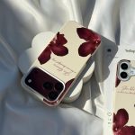 قاب گوشی چرمی ارکید برگندی - تصویر 5