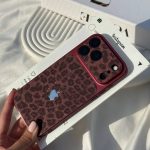 قاب موبایل پلنگی اکلیلی برگندی - تصویر 10