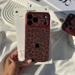 قاب موبایل پلنگی اکلیلی برگندی - تصویر 7
